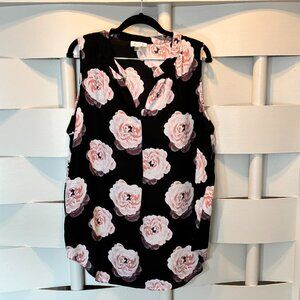 Tahari Arthur S. Levine Sleeveless Floral V-Neck Blouse Extra Large XL